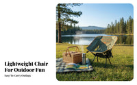 Lightweight Collapsible Moon Chair Compact Camping Seat Easy Setup Portable Seating Long-Lasting for Families, Outdoor Enthusiasts, Picnic, Travel, Hiking, Fishing