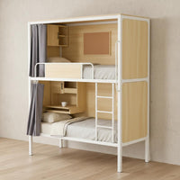 Capsule Bunk Bed with Storage Space Saving Steel Framework Frame Loft Bed with Privacy Curtain Materials for Students, Teens, Hostel