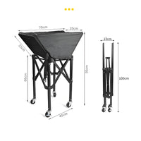 Folding Tennis Ball Cart Lightweight Tennis Ball Cart Aluminum Frame Mobile Pickleball Basket for Kindergarten Teachers
