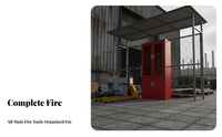 Multi-Compartment Design Micro Fire Station Cabinet Reinforced Construction Fire Equipment Cabinet High Visibility Red Heavy Duty for Safety Officers, Property Managers, Factory Supervisors, Factories, Public Buildings, Workshops, Warehouses