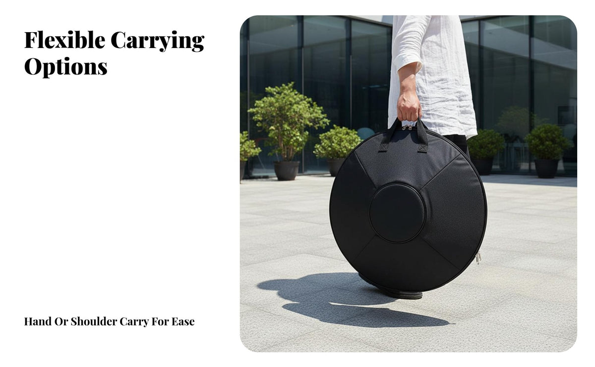 Handpan Bag Long-Lasting Material Steel Drum Bag Handpan Case Shoulder Strap Steel Drum Case Reinforced Carry