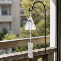 Japanese Style Glass Wind Chime for Home Decor, Hand-Painted Creative Wind Bell Ornament