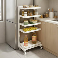 Rolling Storage Cart Sturdy Steel Frame Fruit and Vegetable Storage Rack Heavy Duty Multi-Tier Vegetable Rack for Pantry, Office