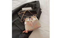 Chinese Design Crossbody Bag Versatile Wear Drawstring Bucket Bag Ideal Gift Pearl Handle Purse for Party, Wedding