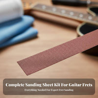 6 Pieces High-Temperature Calcined Abrasive Fret Dressing Sandpaper Kit Guitar Fret Polishing Sandpaper for DIY Hobbyists, Home Workshop
