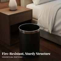 Stainless Steel Garbage Can Retardant Stainless Steel Trash Can Sturdy Double Layer Waste Bin for Business Owners, KTV Room, Restroom, Washroom
