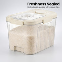 Storage Container 10kg Rice, Rice Dispenser with Measuring Cup, Airtight Kitchen Storage for Cereal, Grain Storage Container