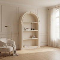 Multi-Functional Arched Top Display Rack Sturdy and Long-Lasting Arched Top Bookcase Easy Assembly French Design Display Shelf for Living Room, Entryway, Home Office, Bedroom
