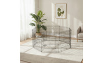 Foldable Pet Enclosure with Door Diy Pet Fence with Gate 8-Panel Wire Playpen Portable for Small Pets, Young Dogs, Rabbits, Indoor, Outdoor, Yard