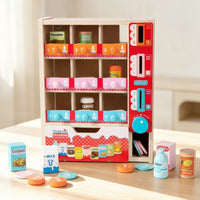 Hands-on Toy Vending Machine Screenscreenless Wooden Vending Machine Interactive Play Food Educational for Children, Preschoolers, Toddlers, Playroom, Home, Classroom