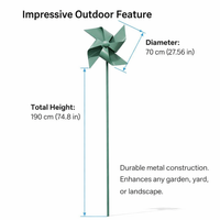 Large Rotating Wind Spinner for Outdoor Garden, Metal Windmill Sculpture Ornament for Lawn Decoration, Industrial Style Yard Art