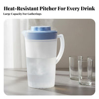 5 Pieces Large Capacity Cold Water Kettle Heat Resistant Pitcher with Lid Shatterproof Transparent Drink Jug with Lid for Parties, Picnics