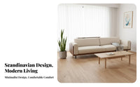 3-Person Upholstered Settee sturdy Wood Frame Upholstered Multi-Seater Couch Nordic Design Sofa for homeowners, Families, Lounge Area, Office, Bedroom