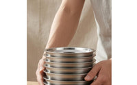20 Pieces Stainless Steel Plates and Bowls Set Rust-Resistant Stainless Steel Camping Set Dishwasher Metal Dishes
