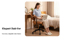 Ergonomic rearrest Shell rear rotating Chair effortlessRolling Casters Vanity Stool Padded pad Indoor Seating Minimalist Design for Students, Young Adults, Home Office Workers, Bedroom, Study Room