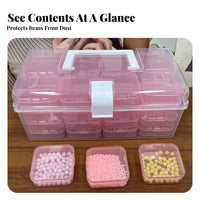 32 Grid Organizer Transparent 32 Grid Storage Box Dustproof Bead Organizer Box for DIY Enthusiast S, Jewelry Makers, Workshop, Studio, Fishing