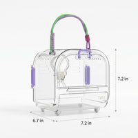Transparent Pet Carrier, Hamster Travel Cage with Front Door, Rodent Travel Cage and Sugar Glider Carrier for Outdoor Adventure Pet Use