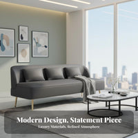 Easy to Clean Two-Tone Bench Settee Elegant Design Sofa High-Density Foam Cushion Living Room Seating Minimalist Design for Apartment Dwellers, Office Managers, Business Owners, Beauty Salon, Reception Area, Bedroom