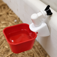 Automatic Chicken Water Dispenser, Pipe-Mount Poultry Watering Cups, Heavy-Duty 108mm Square for Duck, Goose, Quail