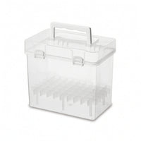 Marker Holder Secure Storage Case with Latch Sturdy Clear Container with Lid for Artists, Students, Art Studio, Classroom, Desk