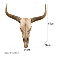 Vintage Finish Bison Head Wall Mount Rustic Faux Bison Skull Decor Realistic Creature Skull Wall Decor Resin for Bar, Restaurant