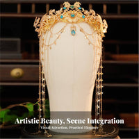 Traditional Chinese Hair Crown Exotic Design Traditional Chinese Headdress Grotto Design Tiara Intricate Filigree Ancient