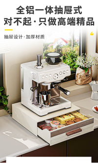 全自动胶囊咖啡机置物架桌上水杯茶具底座抽屉摆放台上方收纳架子