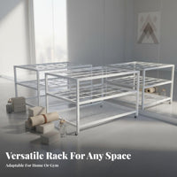 Space Saving Exercise Mat Storage Rack Large Capacity Multi-Layer Exercise Equipment Organizer Mobile Design Workout Equipment Storage Rack Easy Assembly for Pilates Instructors, Dance Studio