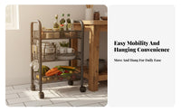 Space-Saving Design Rolling Microwave Cart Lockable Casters Microwave Oven Stand Heavy Duty Kitchen Storage Trolley Sturdy Construction for Apartment Dwellers, Homeowners, Pantry, Garage, Balcony, Living Room