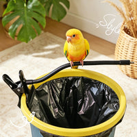 Flexible Bird Perch Stand Metal Clamp-on Bird Perch Ribbed Grip