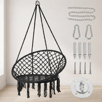 Swing Chair with Hardware Kit Cotton Hanging Chair with Hardware Macrame Swing Comfortable Furniture Easy to Assemble
