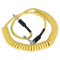 Noise Canceling Male to Male Guitar Cord Stable Transmission Transfer Coiled Guitar Cable Right-Angle Instrument Lead for Stage Performance, Studio Recording