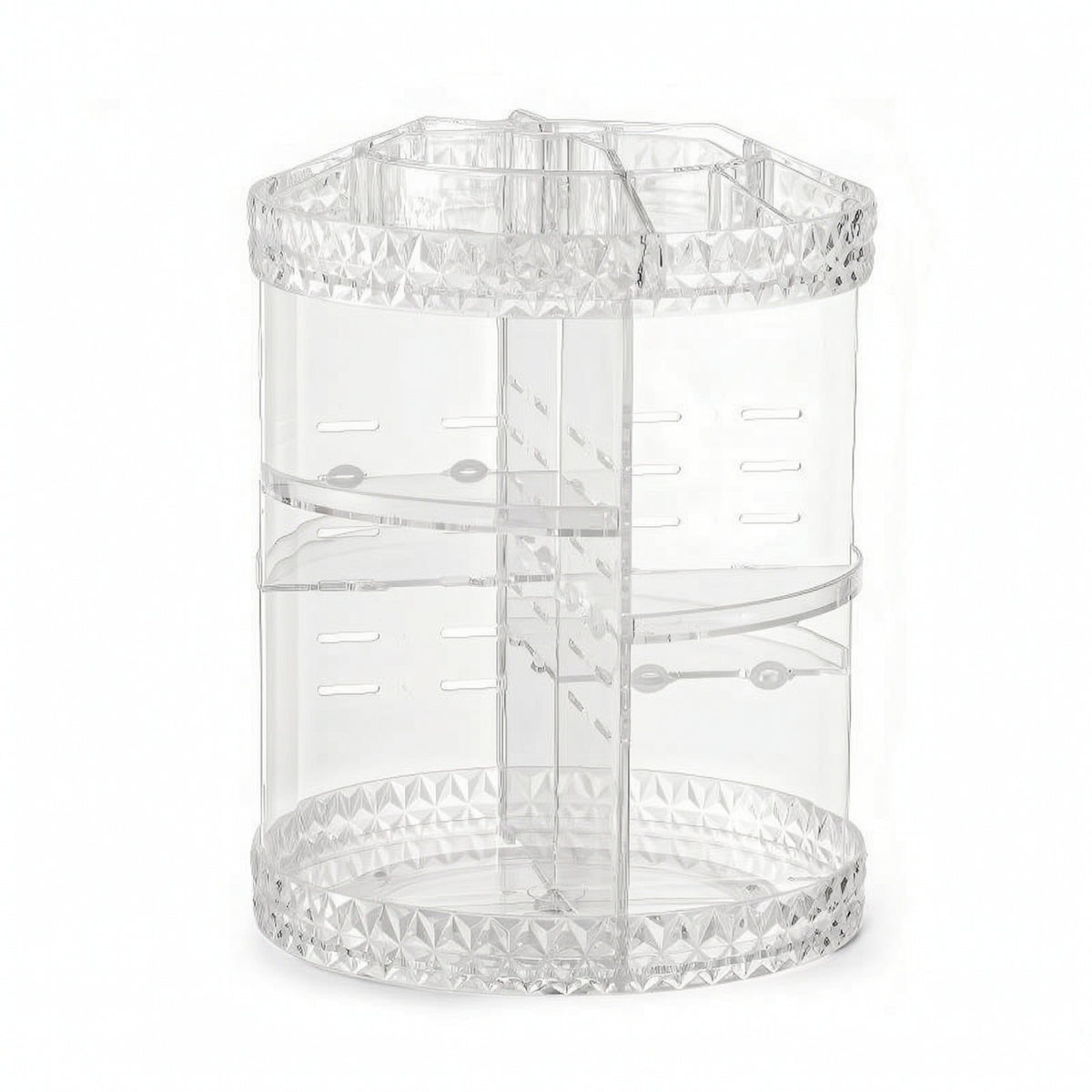 Cosmetic Storage Holder Clear Rotating Organizer Spinning Organizer Multi-Compartment for Makeup Lovers, Dressing Table