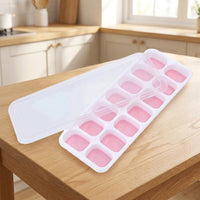 Ice Maker and Household Ice Tray with Lid for Easy Release, Plastic and Silicone Freezer Tray for Homemade Ice, Summer Essential Tray Lid, 1 Pack