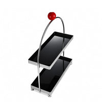 Countertop Rack with Trays 2-Tier Metal-Tier Storage Rack Space-Saving Countertop Shelf Organizer for Vanity, Dresser