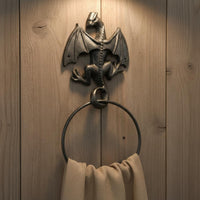 Cast Metal Dragon Figure Towel Loop Easy Installation Gothic Design Towel Holder Space Saving Washroom Hardware for Kitchen