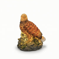 Hand-Painted Eagle Lamp with Rocky Base Warm Glow Eagle Night Light Decorative Low Heat for Bird Watchers, Nature Lovers