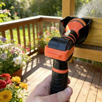 Wall-Mounted Garden Hose Nozzle Storage Rack for Car Wash
