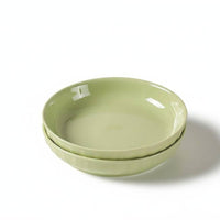 Creamy Aesthetic Ceramic Dinner Plate Sleek Glaze Cream Design Tableware High Temperature Fired Round Serving Plate for Household