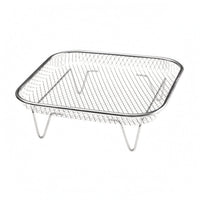 Silver Metal Finish Air Fryer Basket Even Cooking Air Fryer Rack Dishwasher Safe Mesh Rack Stackable