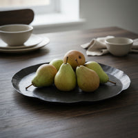 Hammered Aluminum Tray Metal Shallow Display Tray Distressed for Tabletop, Living Room, Entryway