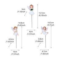 3 Pieces Outdoor Mini Angel Planter Decor Miniature Size Angel Garden Stake