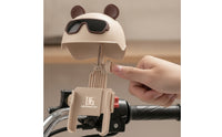 Rear-View-Mirror Mounted Phone Holder with Sunshade One-Button Clamping Motorcycle Phone Holder Anti-Slip Universal for Riders, Commuters, Bicycles