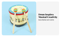 Includes Drumsticks and Strap Double-Sided marching Drum Develops Rhythm child's Marching Drum genuineistic Design Musical Toy Moderate Volume for Preschoolers, Beginner Musicians, Music Educators, Kindergarten, Early Education, Home Play, play area