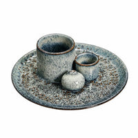 Textured Finish Ceramic Palo Holy Wood Holder Set Elegant Home Decor Sage and Candle Burner Tray Multi-Function Incense Plate for Altar