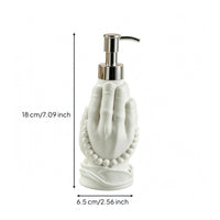 Sculptural Buddha's Hand Soap Dispenser Decorative Hand-Shaped Pump Bottle Silver Pump Dispenser