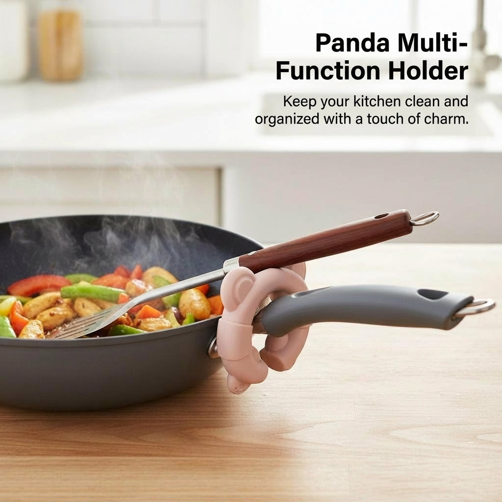 Dining Table Silicone Spoon Holder with Cute Design for Countertop, Heat Resistant Cooking Utensil and Pot Lid Stand