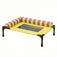Breathable Elevated Dog Bed Moisture-Resistant Dog Cot with Side Cushion Washable Raised Pet Bed Sturdy for Camping