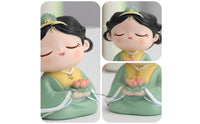 Tabletop Candle Holder Figurine Cute Girl Figurine with Candle Cup Compact Decor Accent Charming for Desk, Bedroom