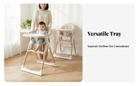 Foldable Infant High Chair Space Saving Foldable Feeding Chair Removable Tray Adjustable Young Child Feeding Seat for Infants, Travel, Home